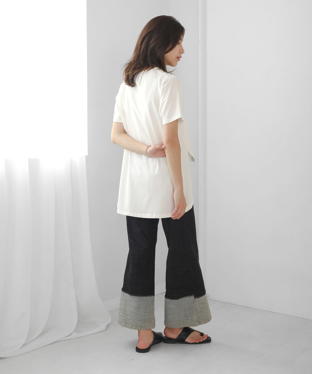 BouJeloud 発泡ロゴプリントTシャツ
