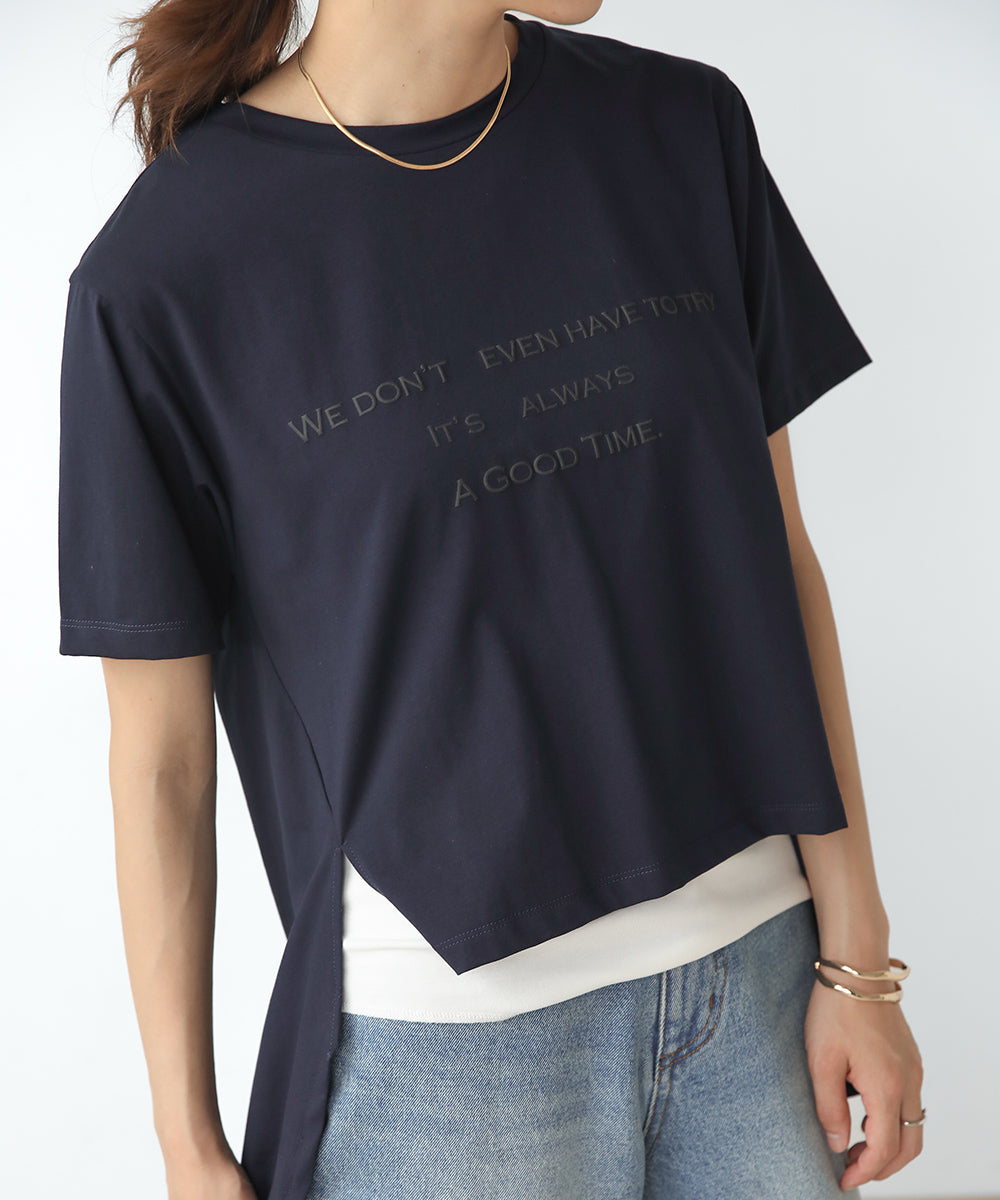 BouJeloud 発泡ロゴプリントTシャツ