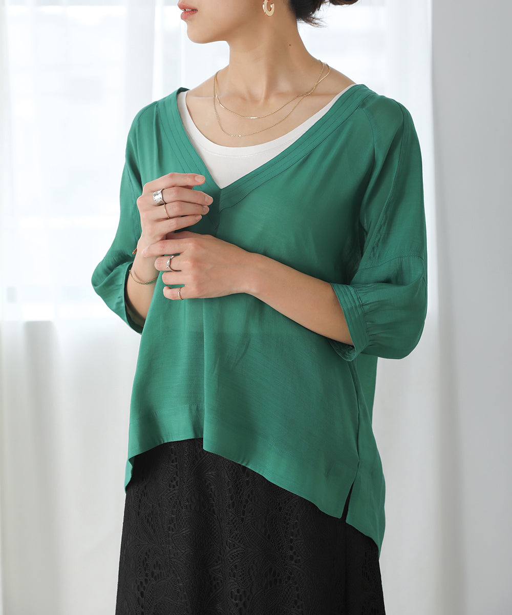 BouJeloud 丸編みフライスラメ刺繍タンク