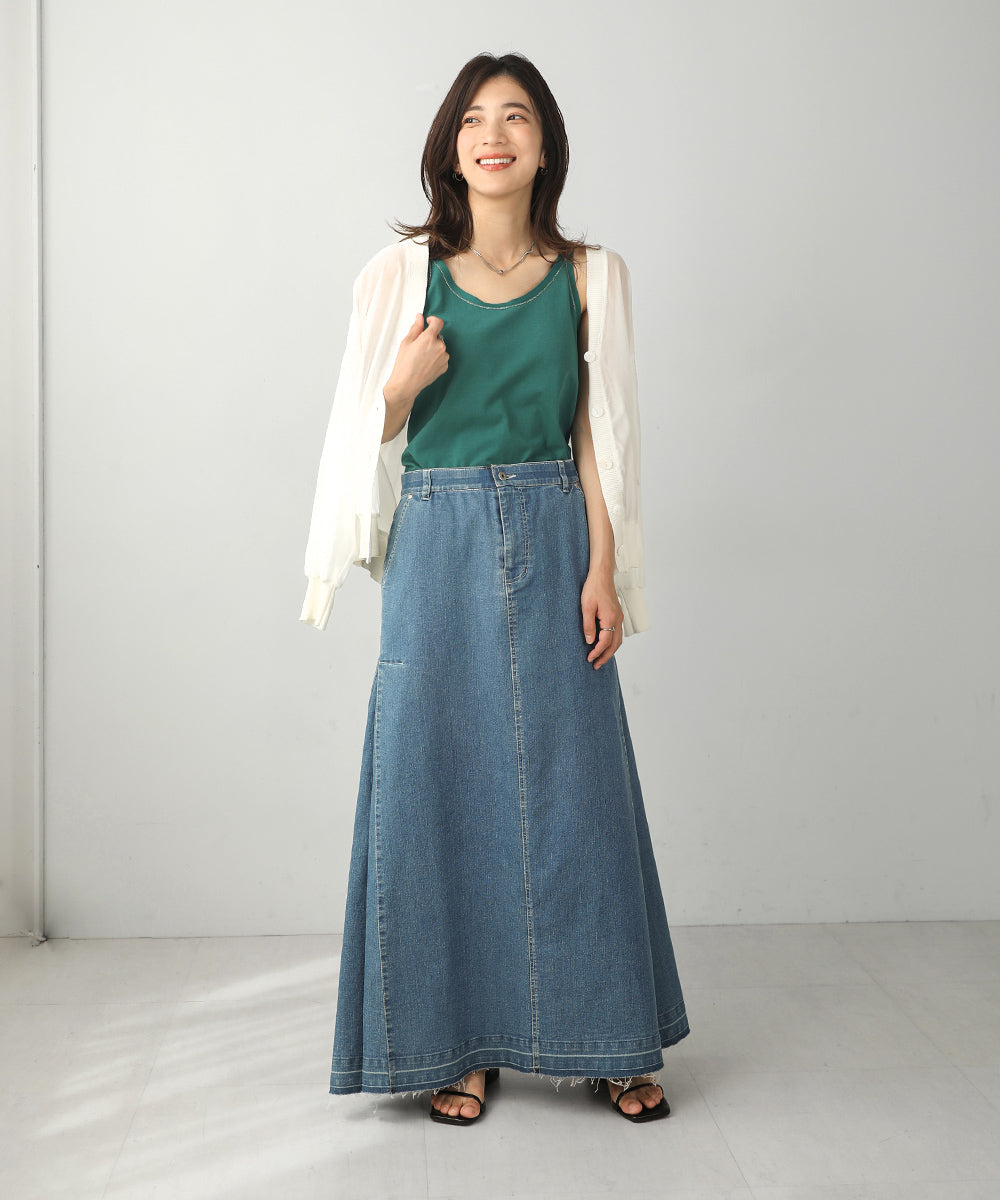 BouJeloud 丸編みフライスラメ刺繍タンク