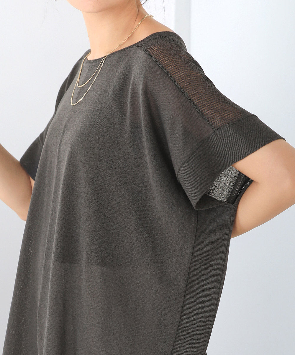 前後2wayさらさらポンチョニット