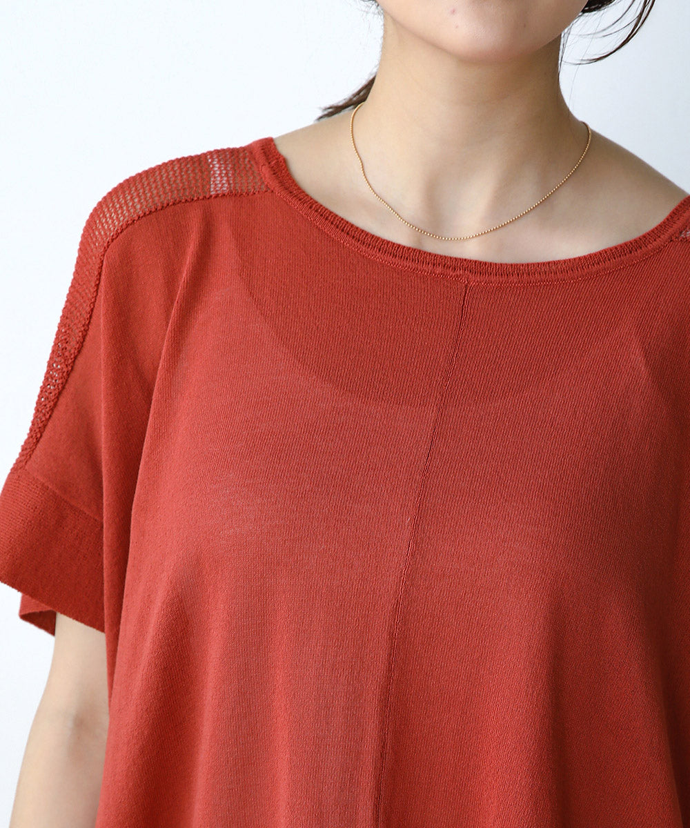 前後2wayさらさらポンチョニット