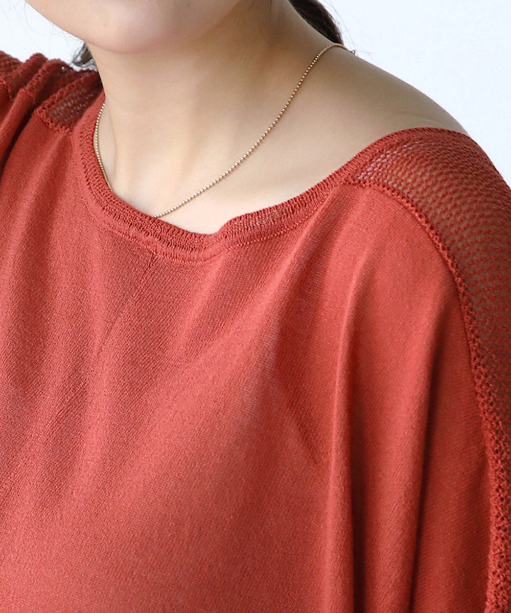 前後2wayさらさらポンチョニット