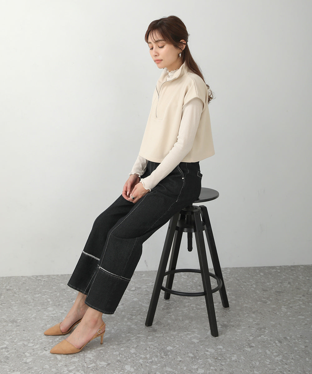 BouJeloud ハーフジップワンピセット