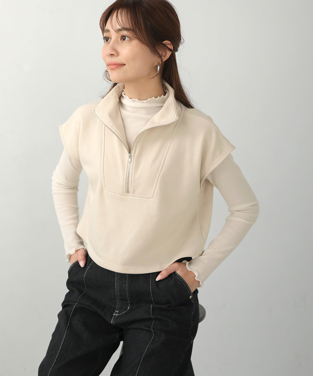 BouJeloud ハーフジップワンピセット