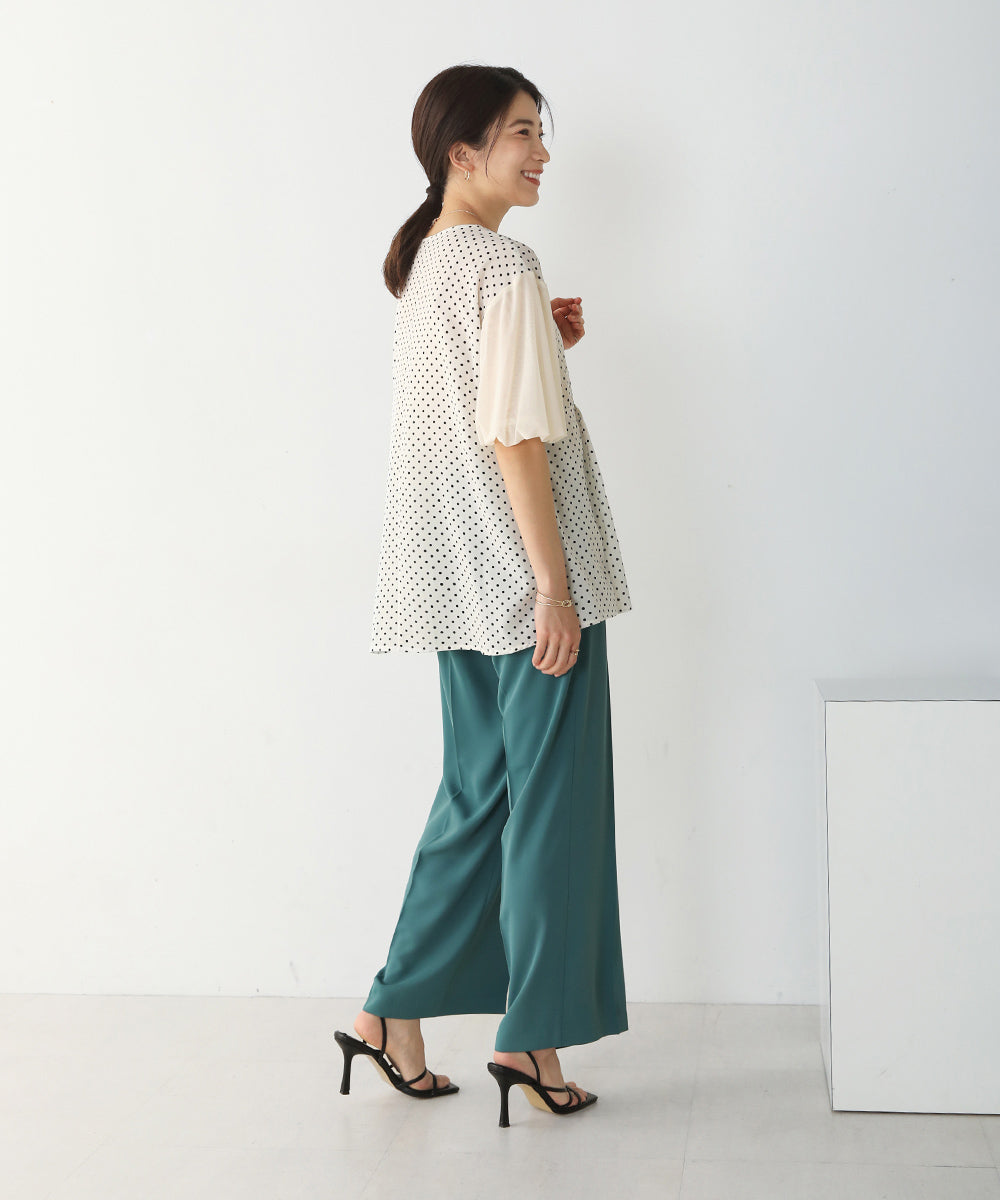 BouJeloud シアーマンスドットブラウス
