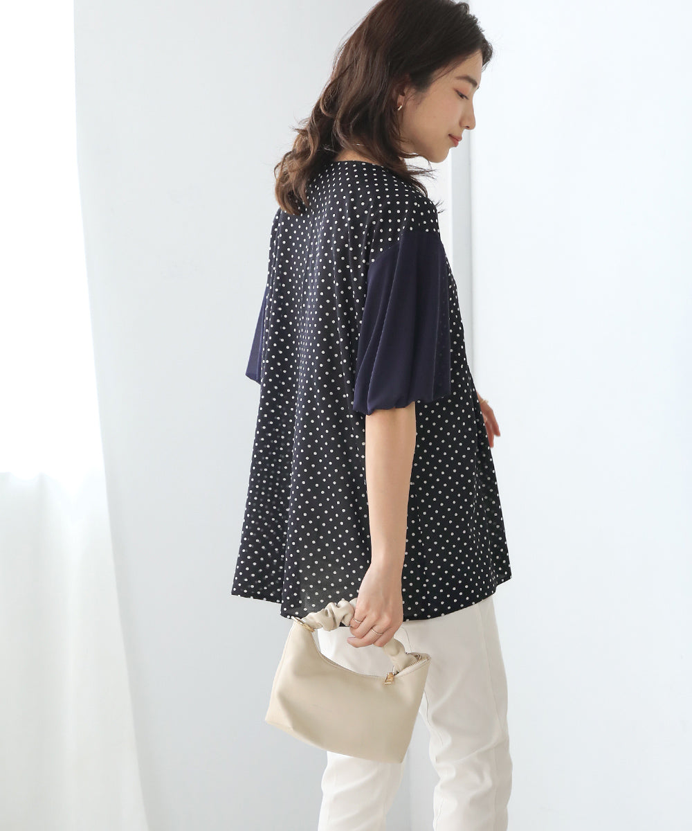 BouJeloud シアーマンスドットブラウス