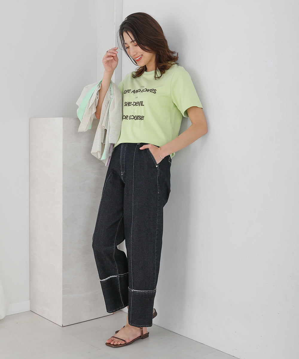 BouJeloud 発泡プリントロゴTシャツ
