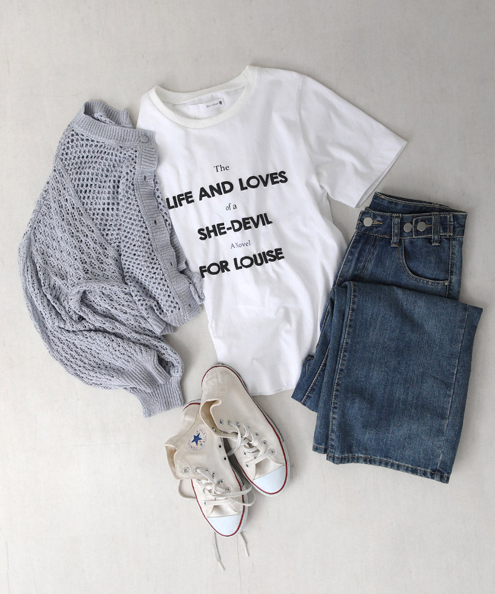 BouJeloud 発泡プリントロゴTシャツ
