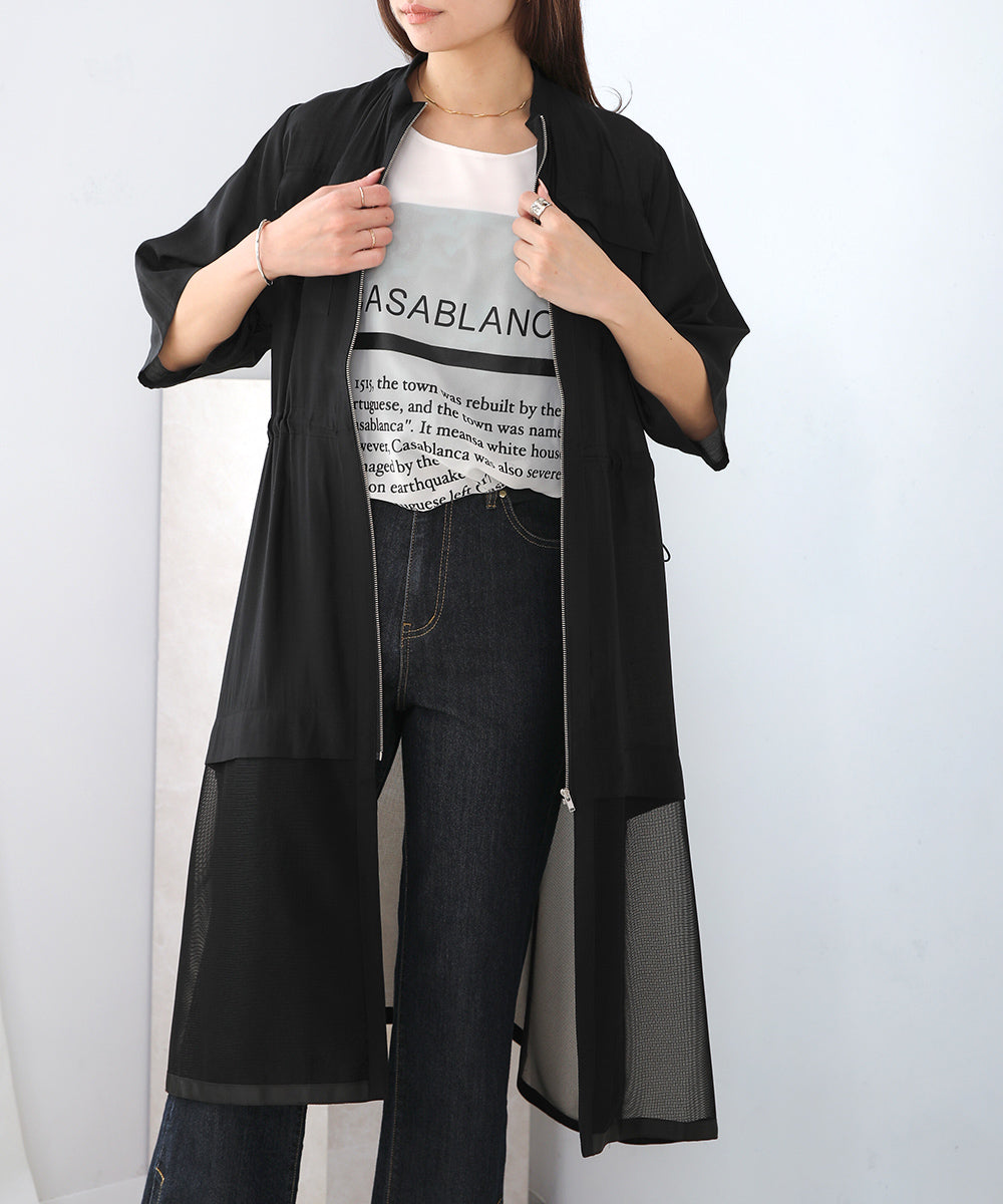 BouJeloud メッシュドッキングコート