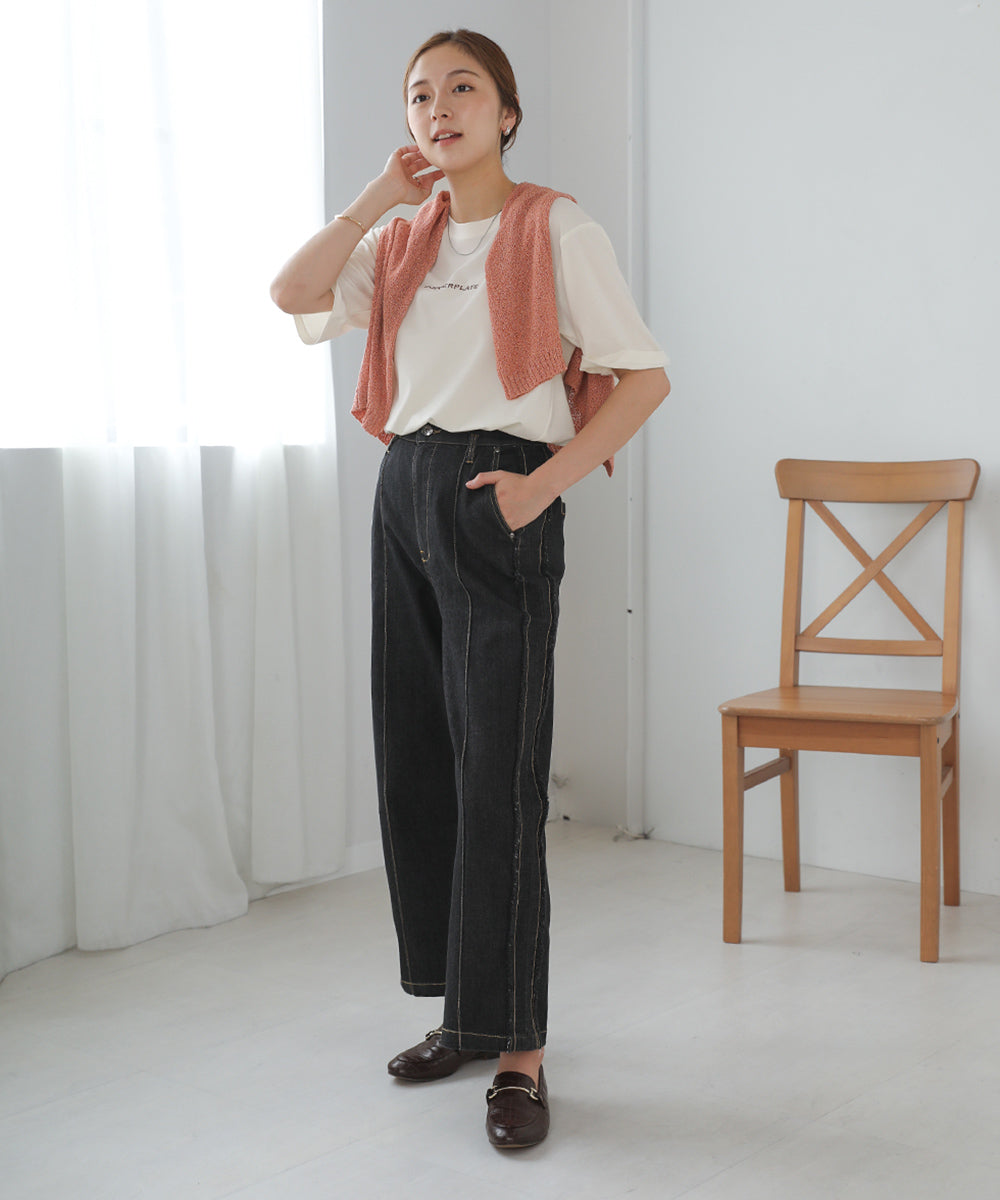 5分袖シンプルロゴT