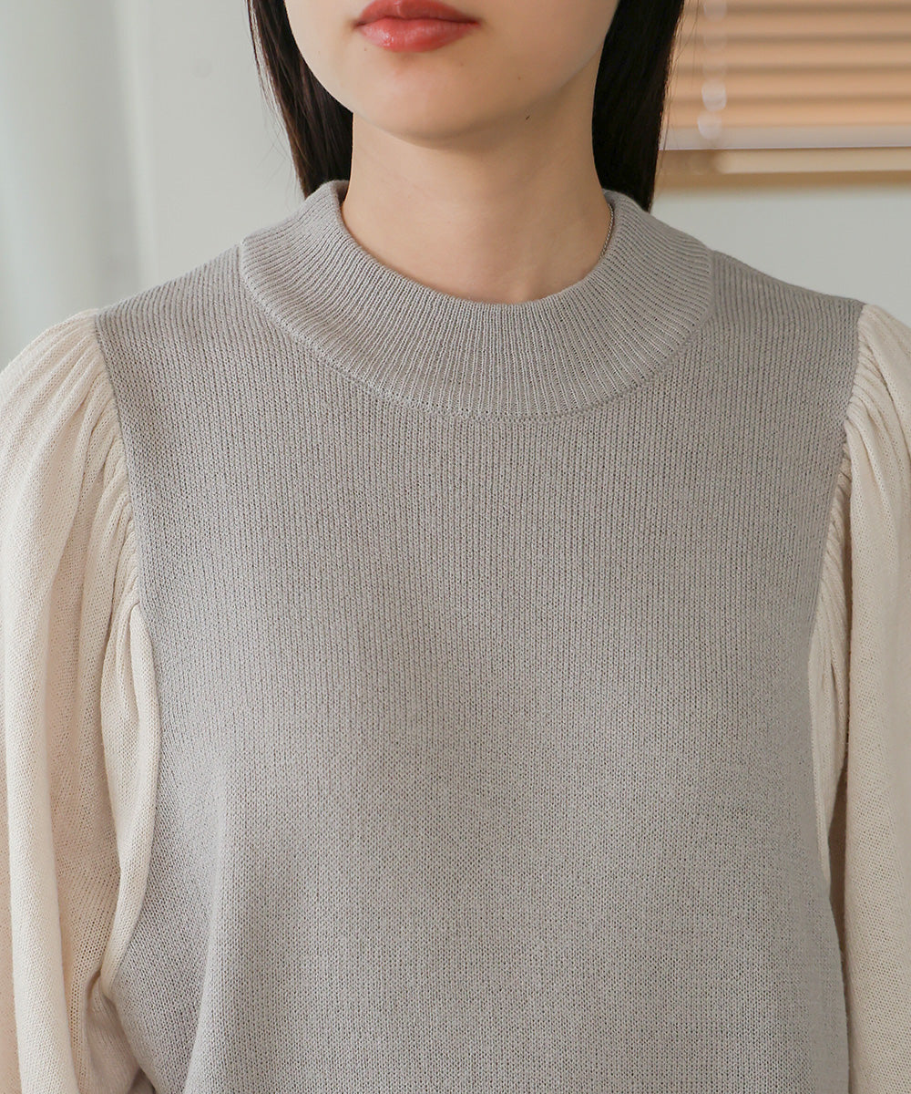 Bab 配色プチハイニットトップス