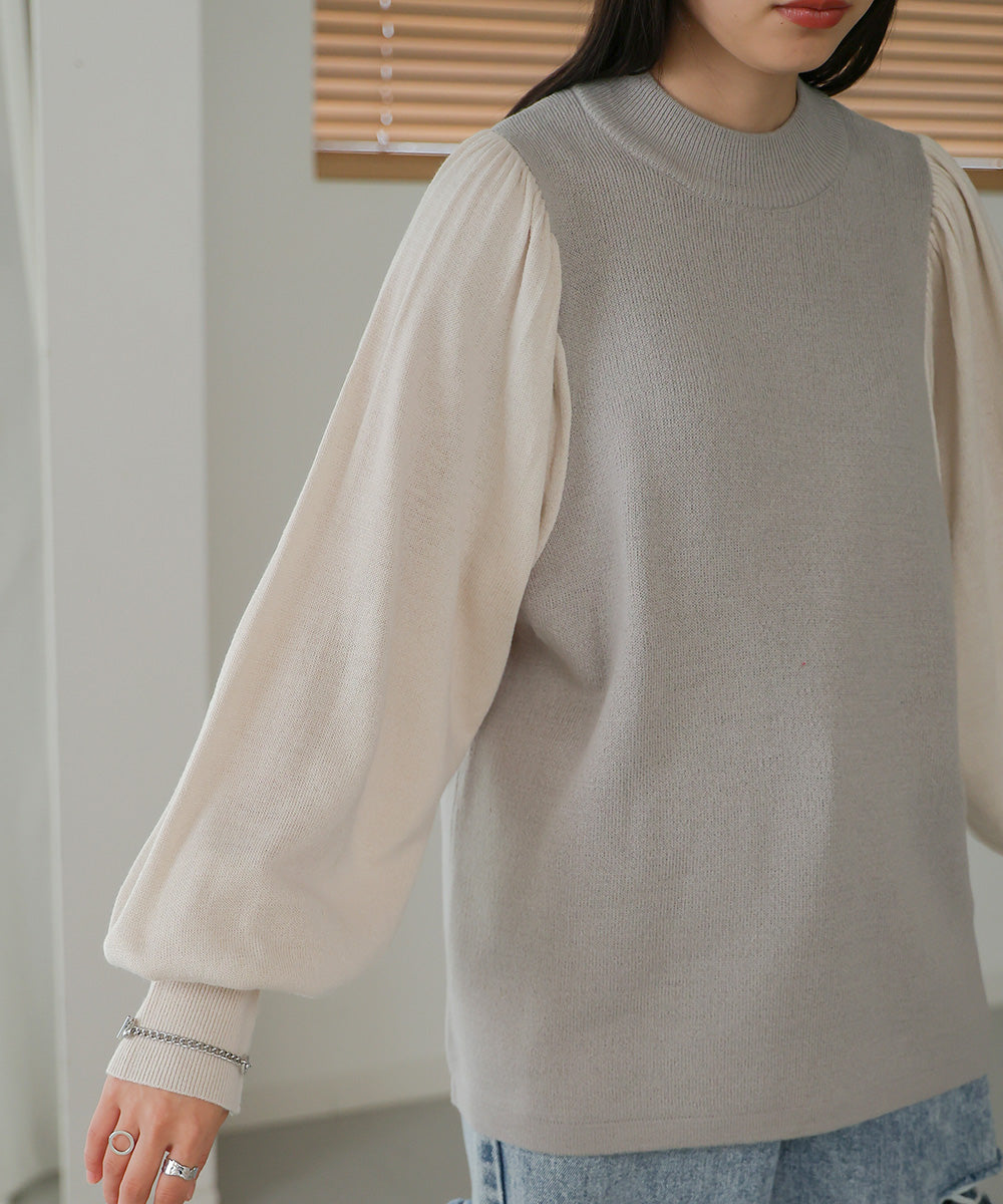 Bab 配色プチハイニットトップス