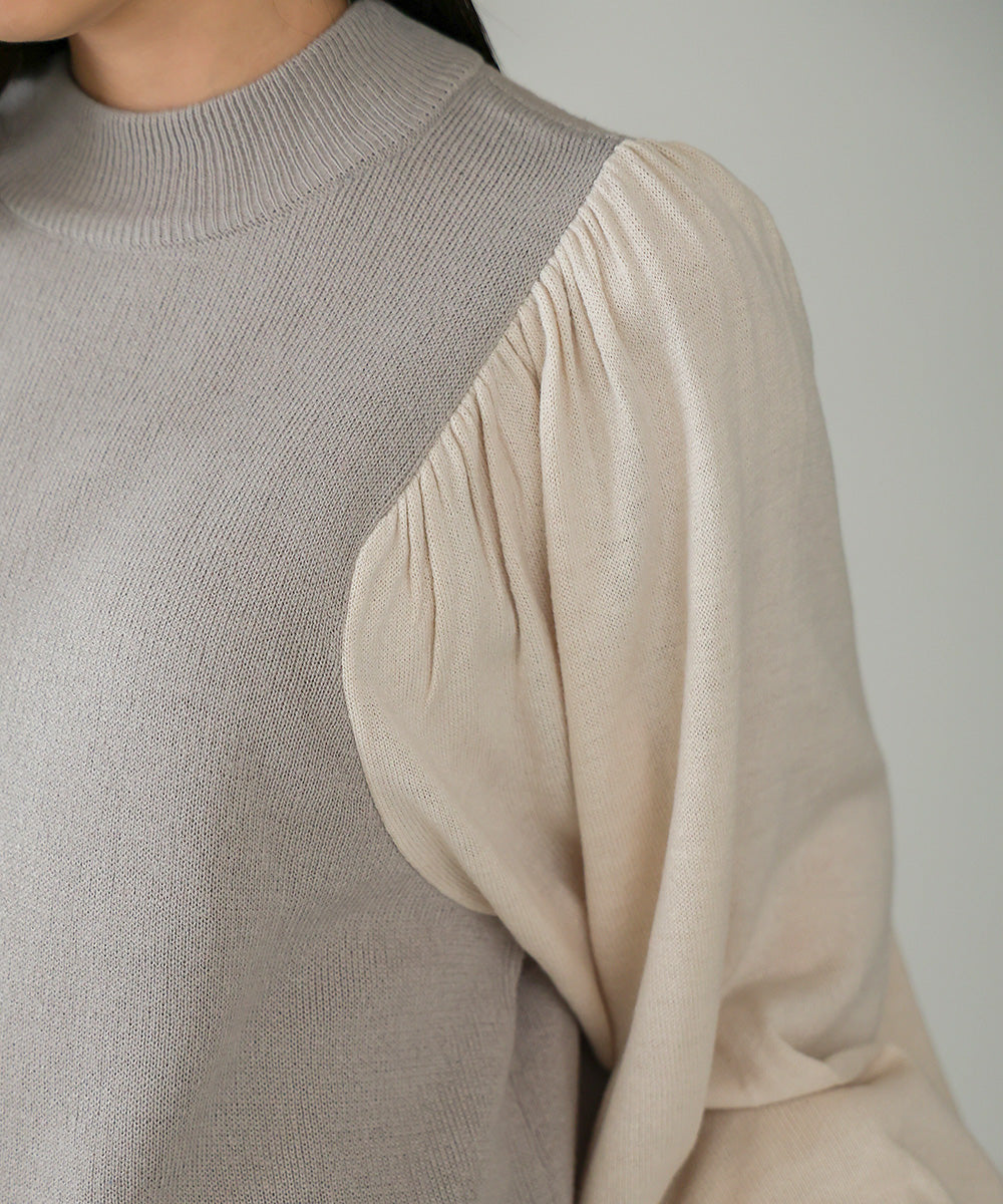 Bab 配色プチハイニットトップス