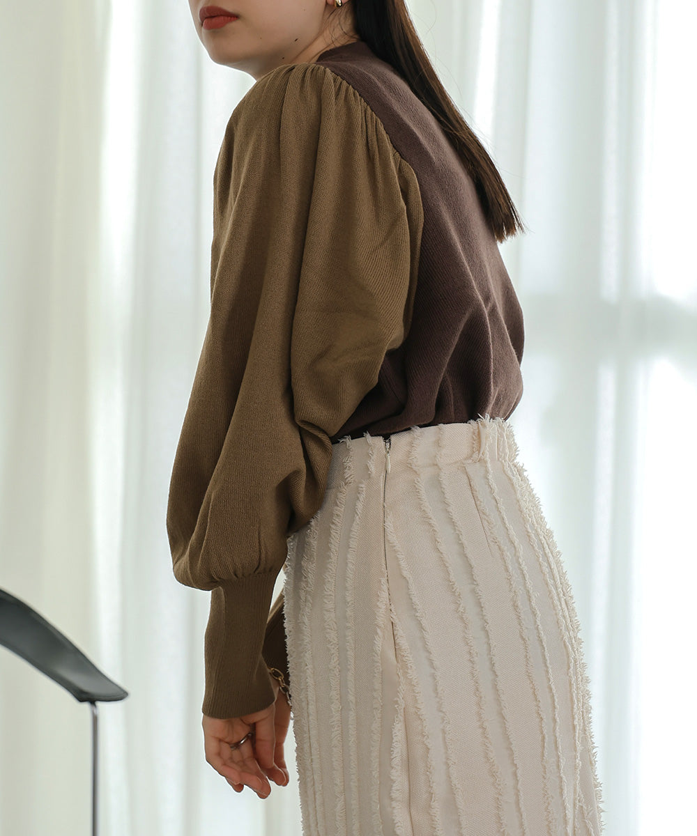 Bab 配色プチハイニットトップス