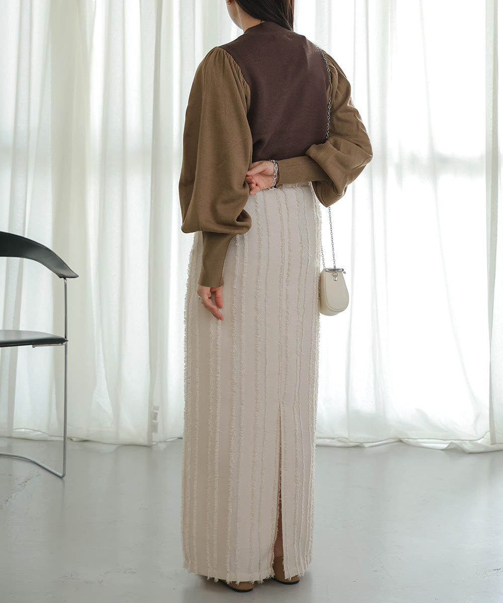 Bab 配色プチハイニットトップス