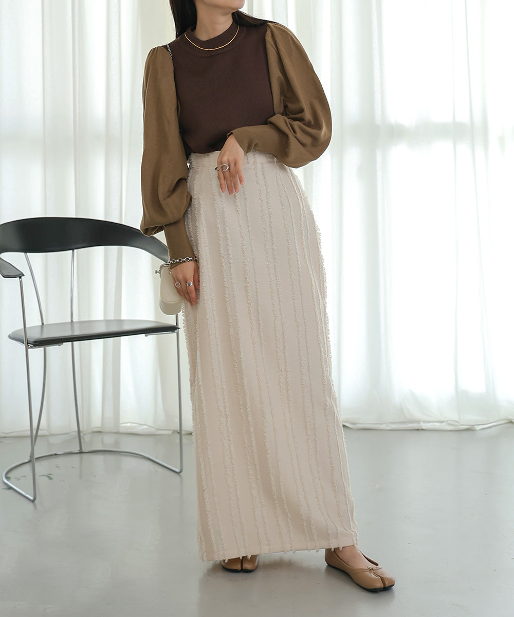 Bab 配色プチハイニットトップス