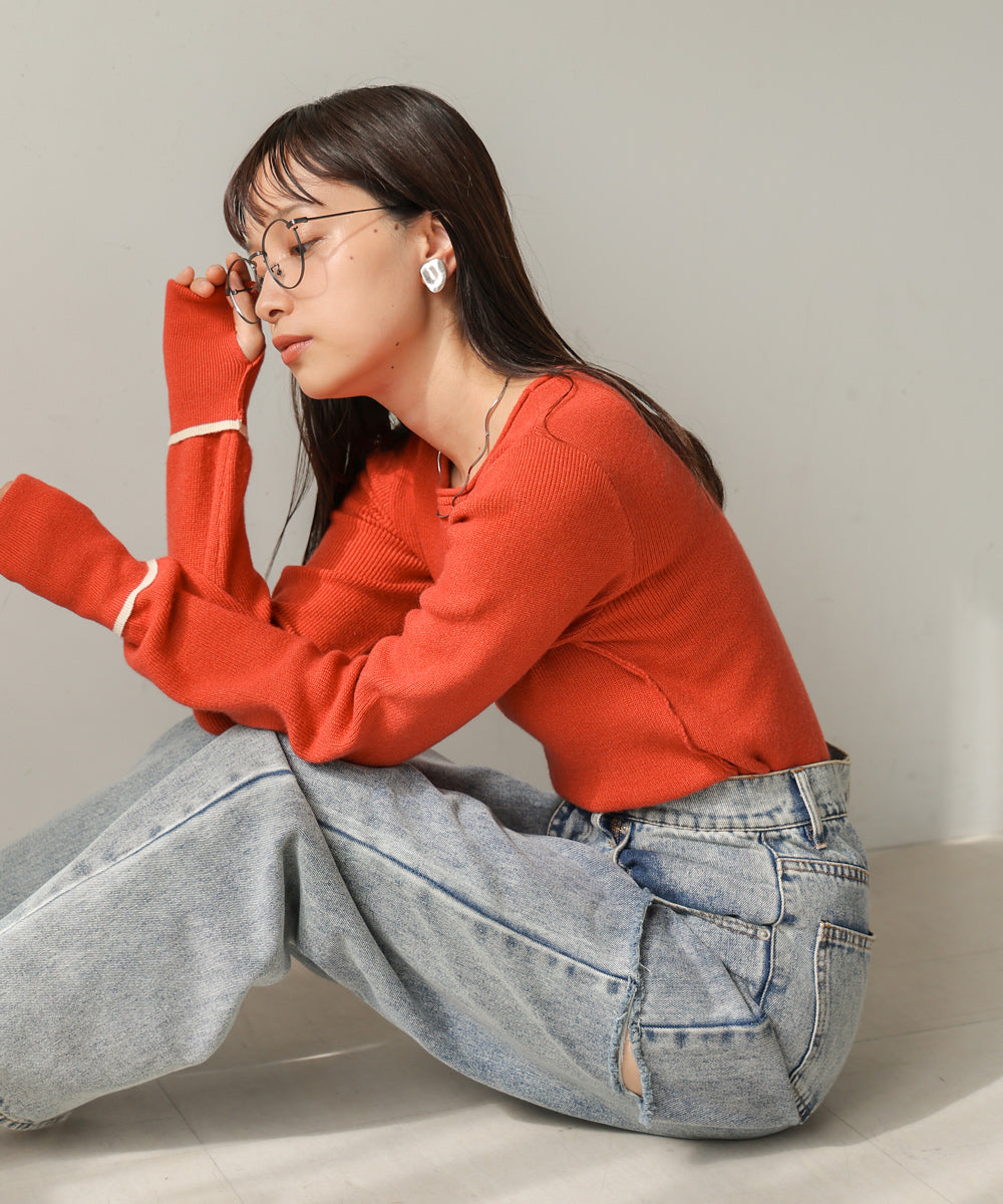 Bab 2way指ぬきニットトップス