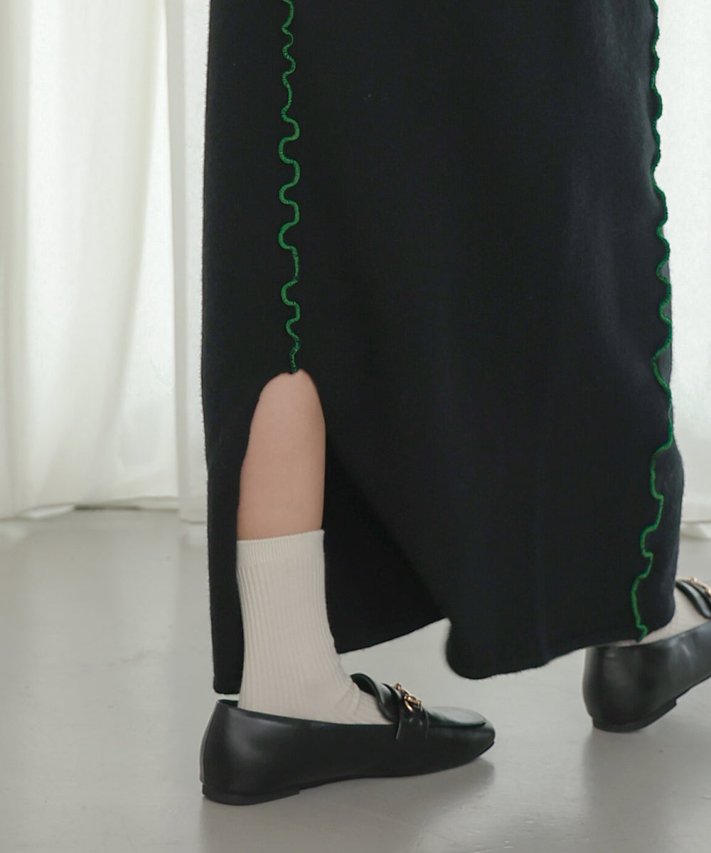 Bab ウェーブメロウニットスカート