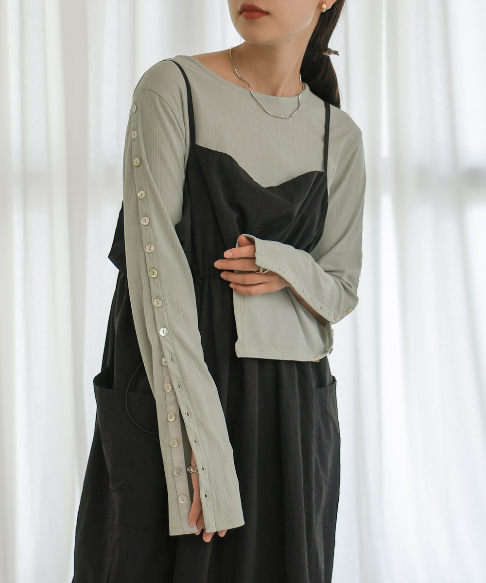 2WAY袖ボタンカットソー