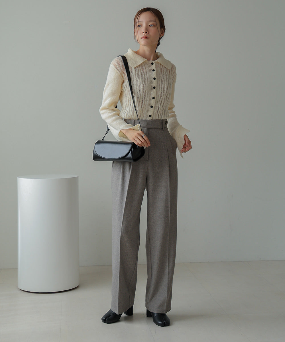 【S・M・Lサイズ展開有り】センタープレスツータックスラックス