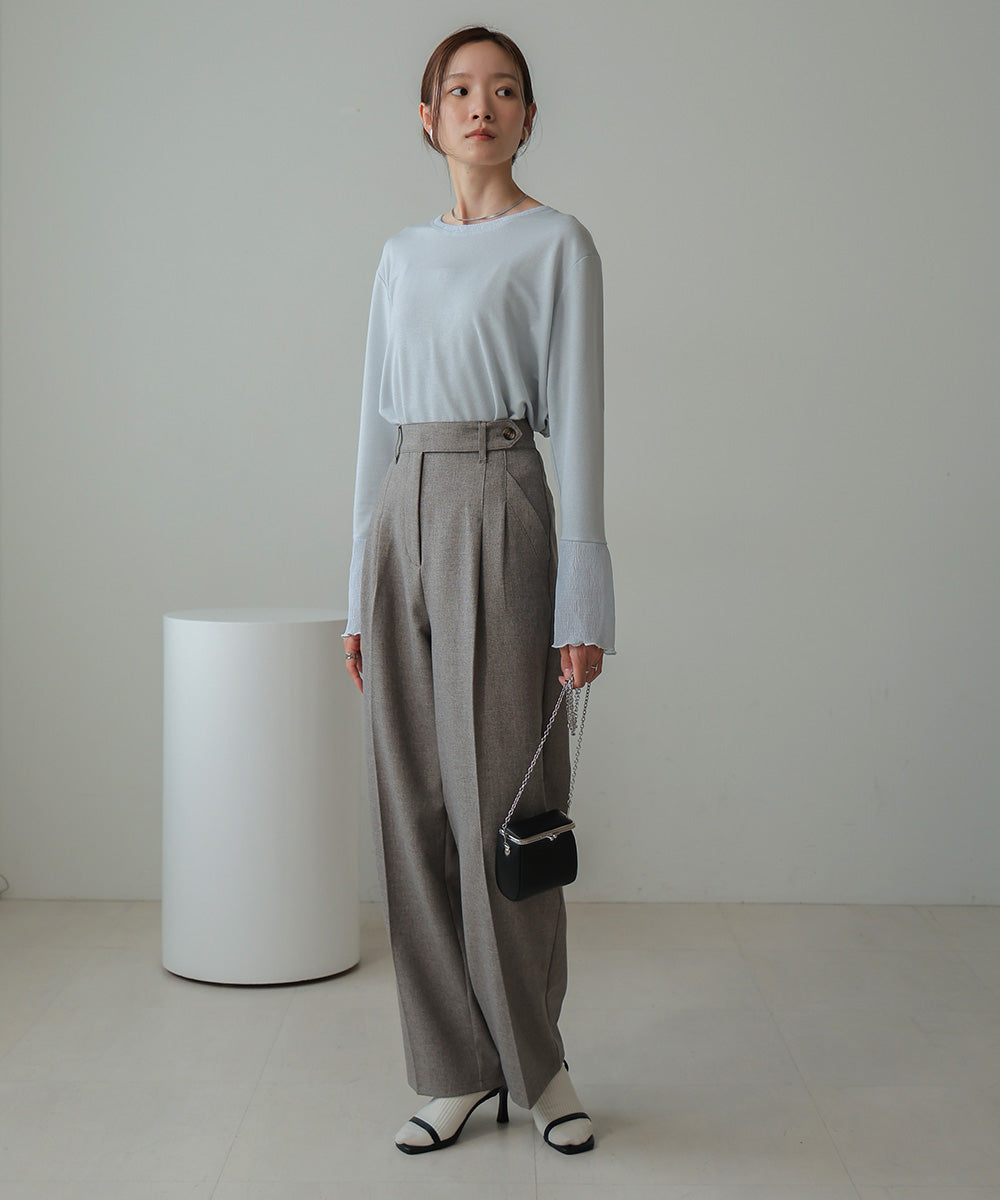 【S・M・Lサイズ展開有り】センタープレスツータックスラックス