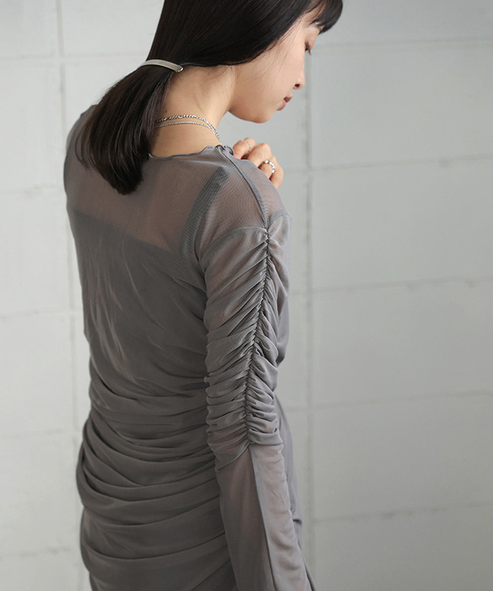 【Sサイズあり】チュールギャザーワンピース