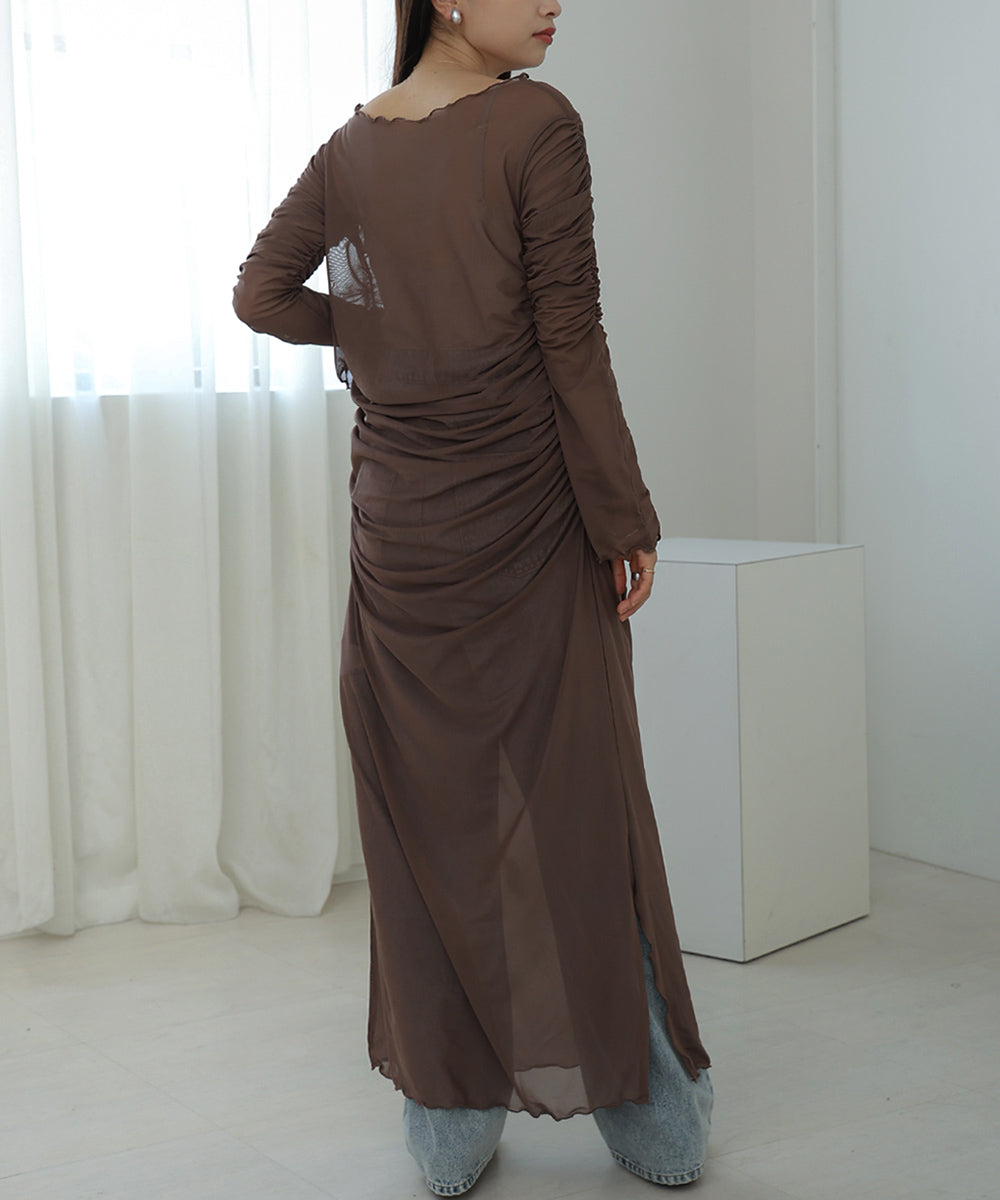 【Sサイズあり】チュールギャザーワンピース