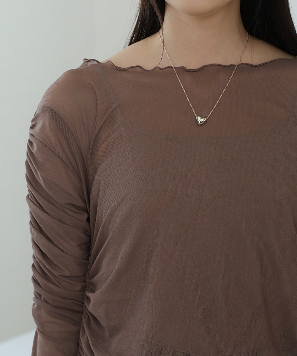 【Sサイズあり】チュールギャザーワンピース