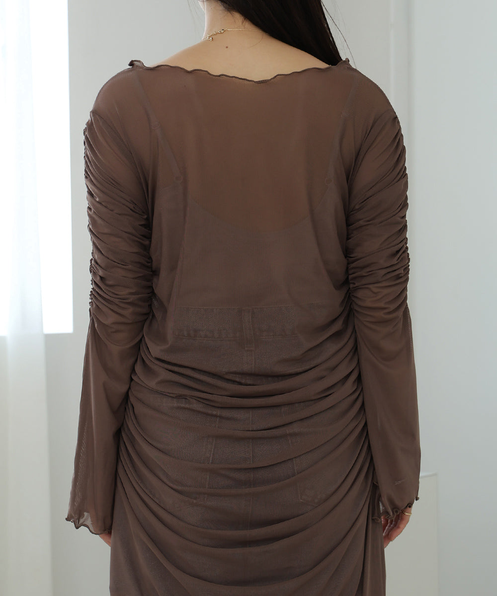 【Sサイズあり】チュールギャザーワンピース