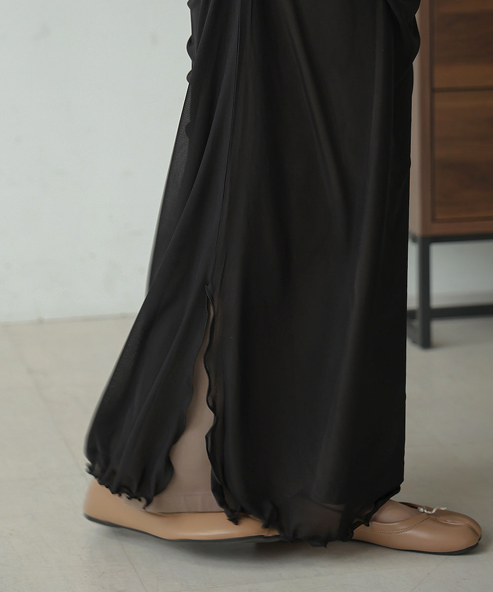 【Sサイズあり】チュールギャザーワンピース