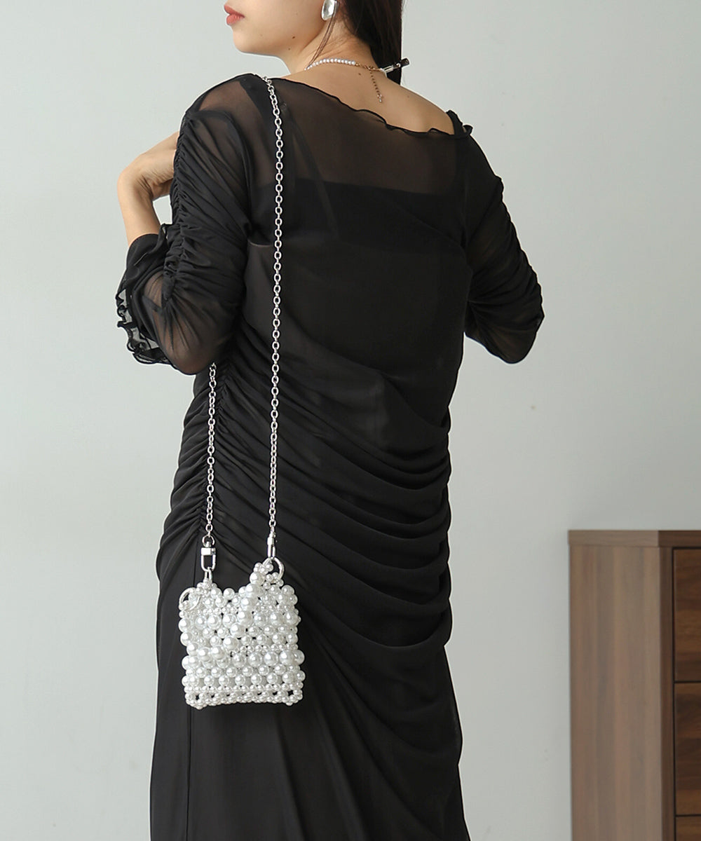 【Sサイズあり】チュールギャザーワンピース