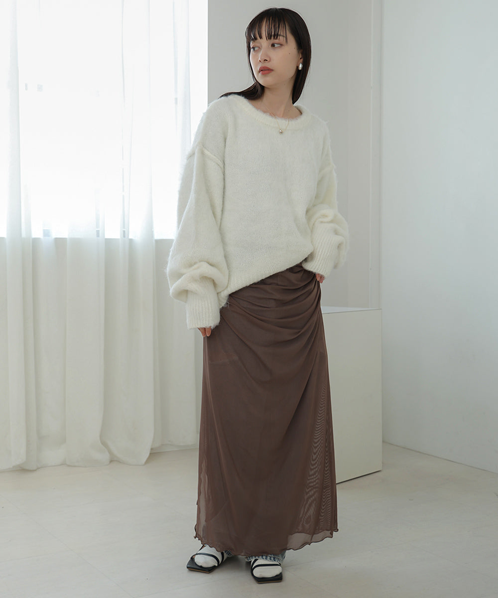 【Sサイズあり】チュールギャザーワンピース