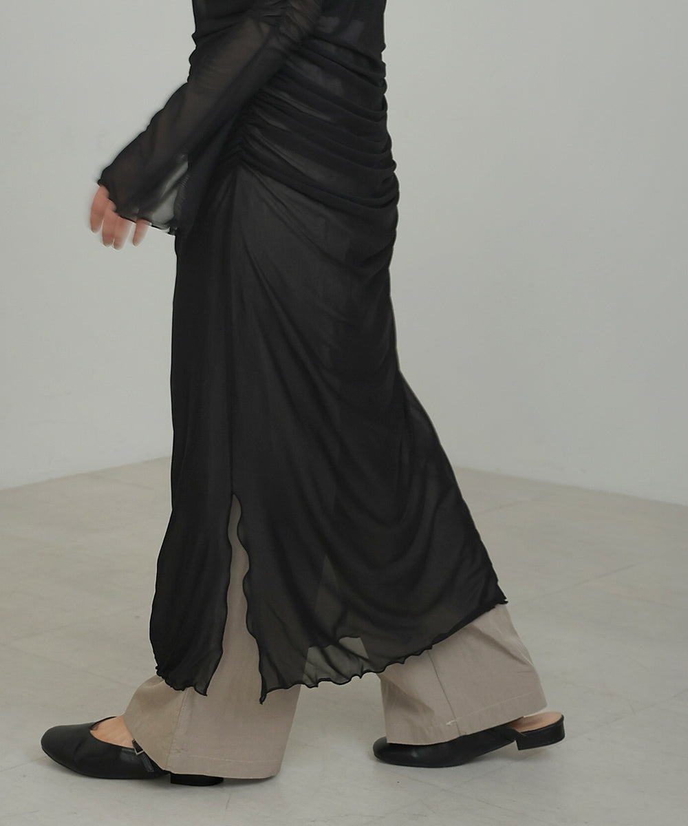 【Sサイズあり】チュールギャザーワンピース