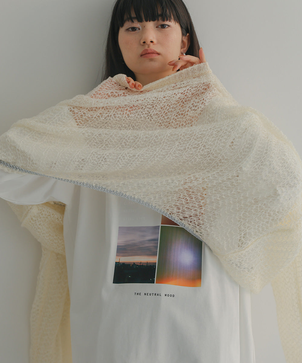 透かし編みニットトップス