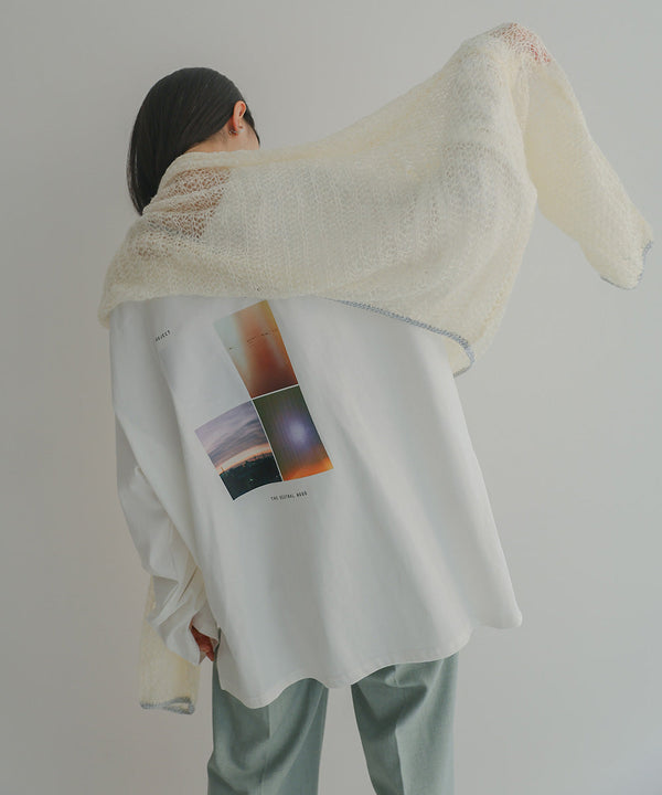 透かし編みニットトップス