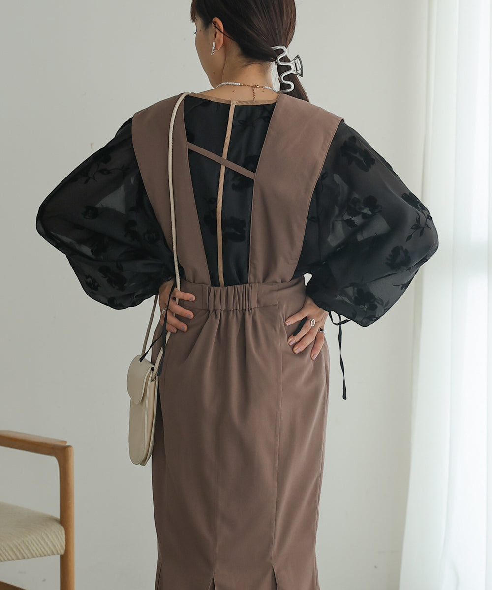 Bab シアーフロッキーフラワーブラウス