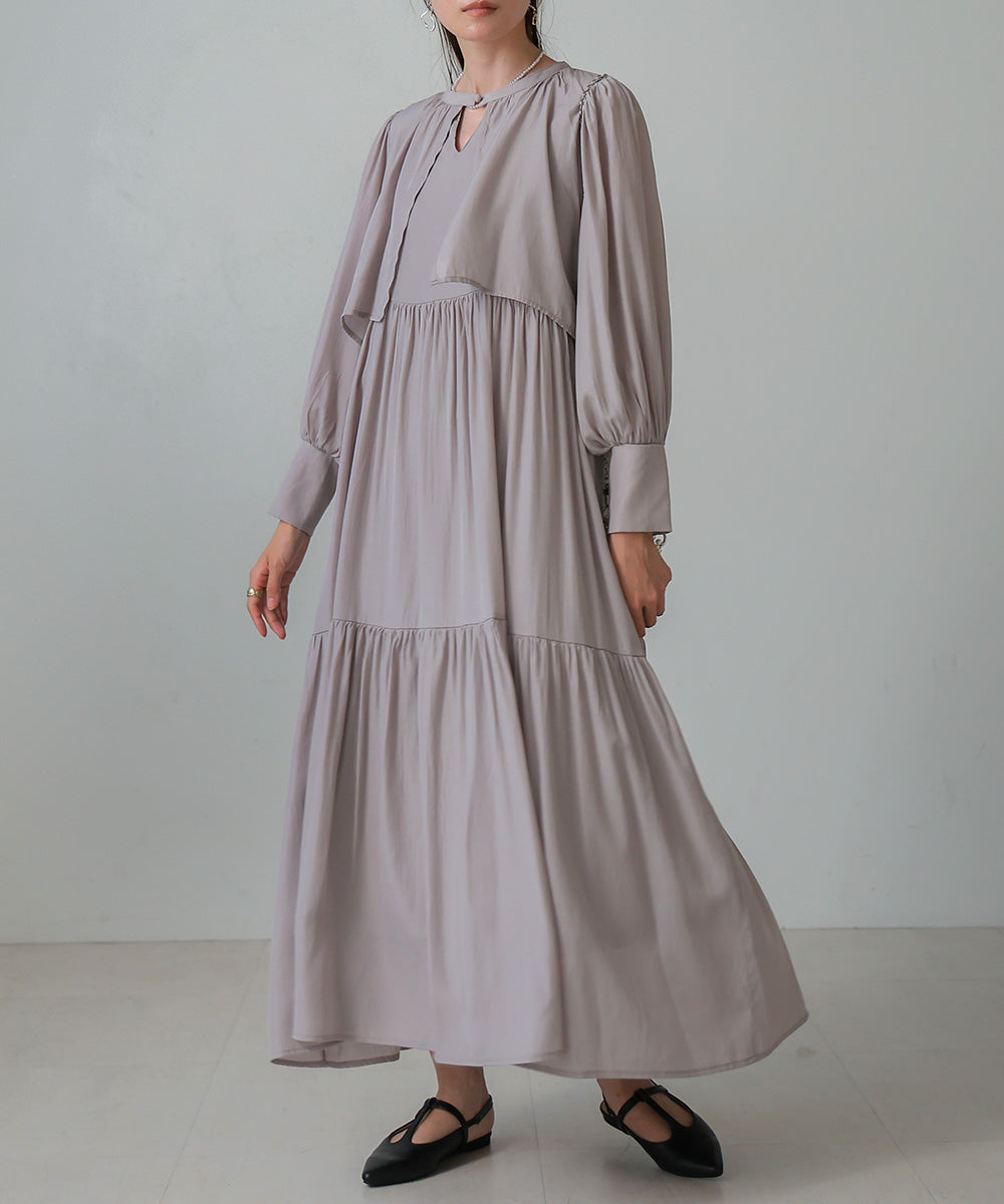 ケープライクティアードワンピース