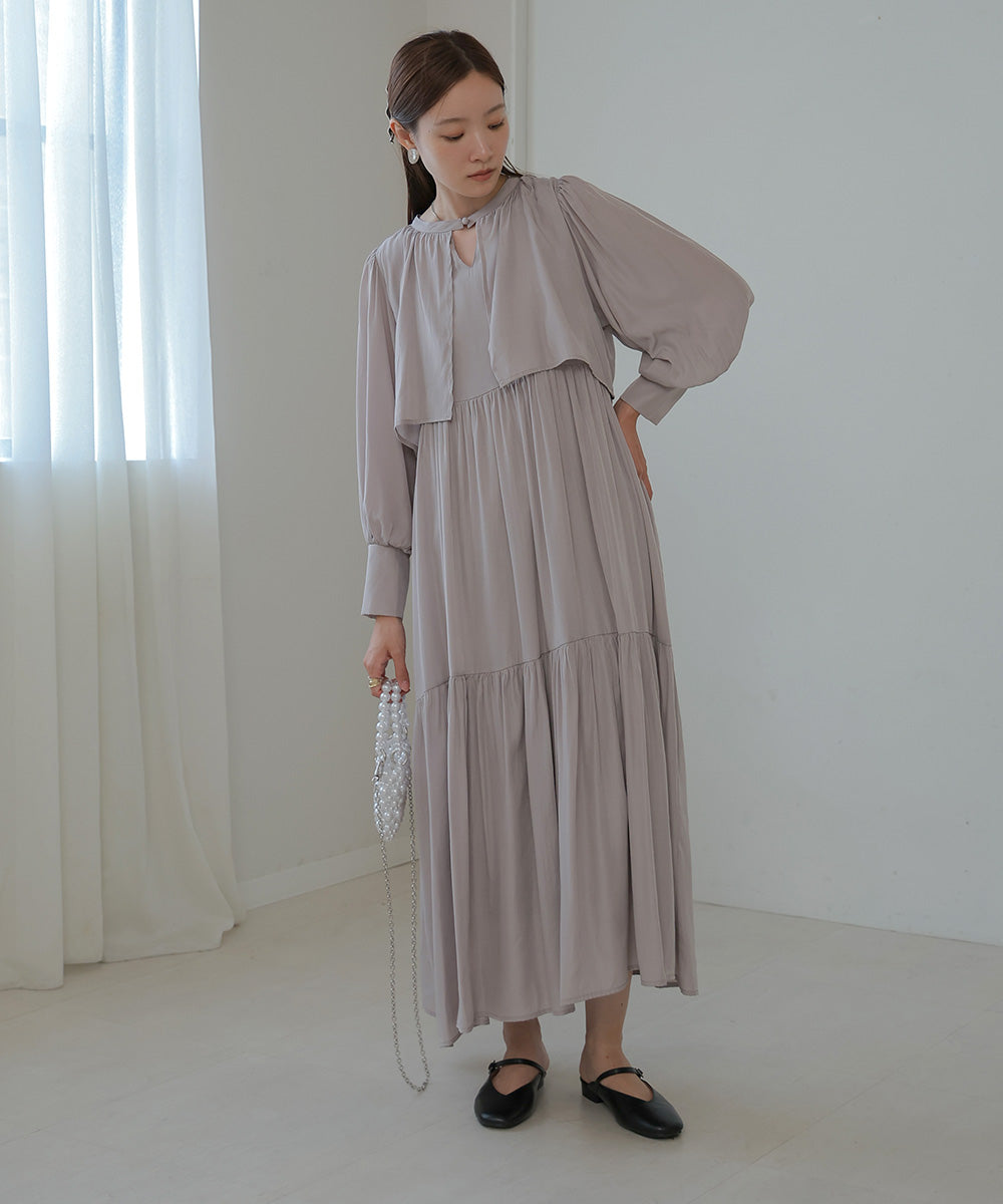 ケープライクティアードワンピース