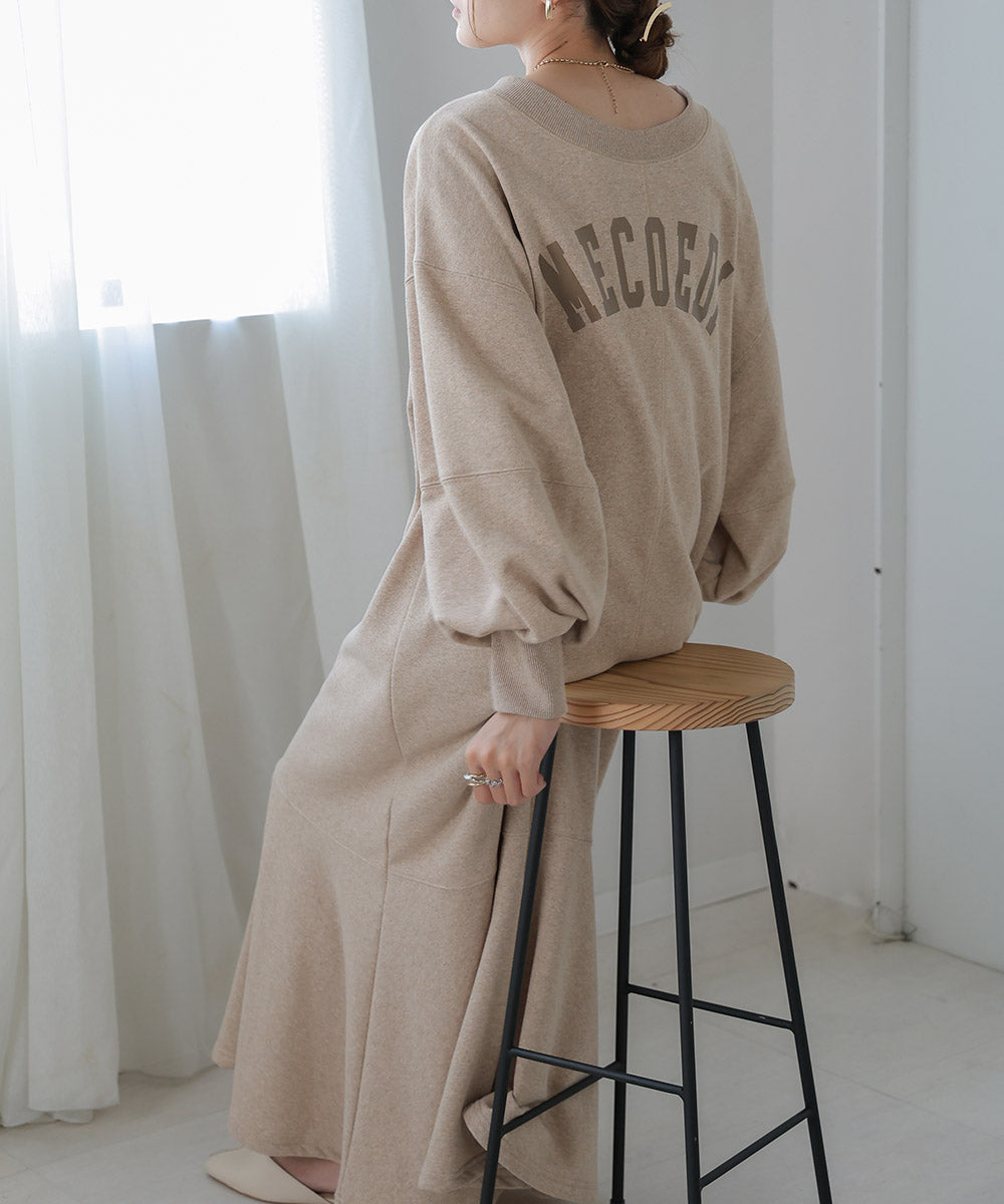 Bab 袖ボリューム前後2WAYマーメイドスウェットワンピース