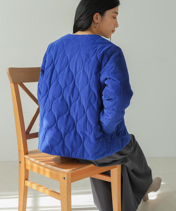 BouJeloud コーデュロイ×ニットコート