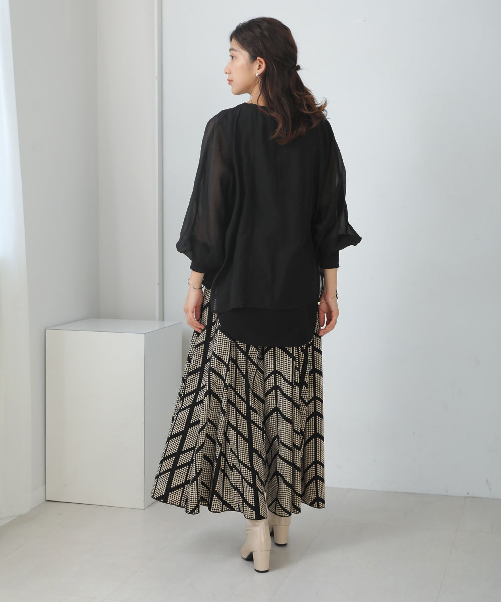 BouJeloud シアーレイヤードトップス