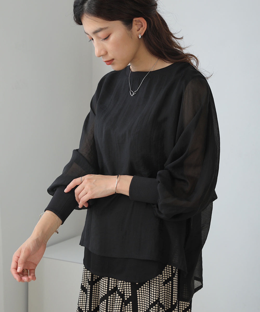 BouJeloud シアーレイヤードトップス