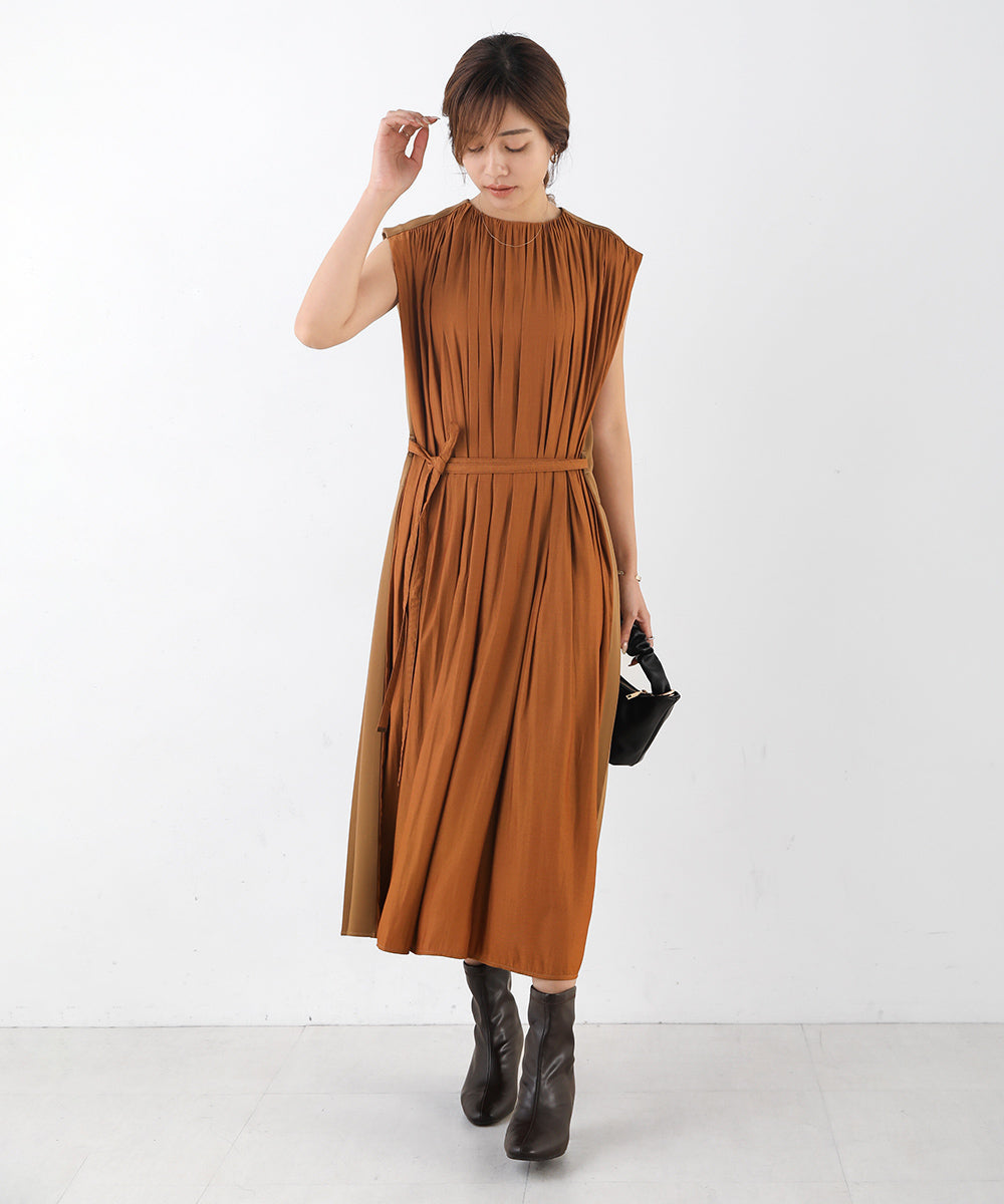BouJeloud シャンブレー割繊ワンピース