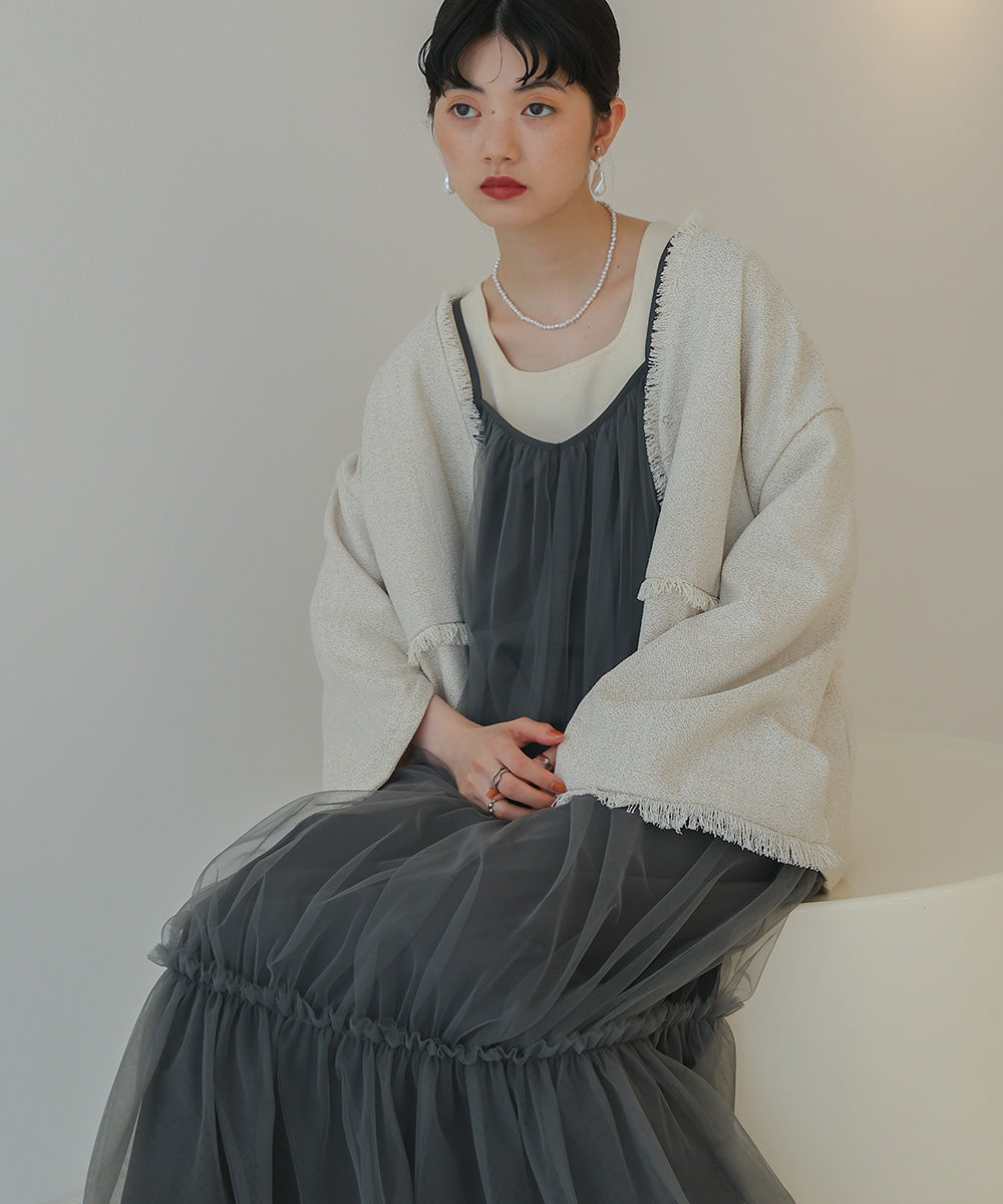 チュールティアードキャミワンピース