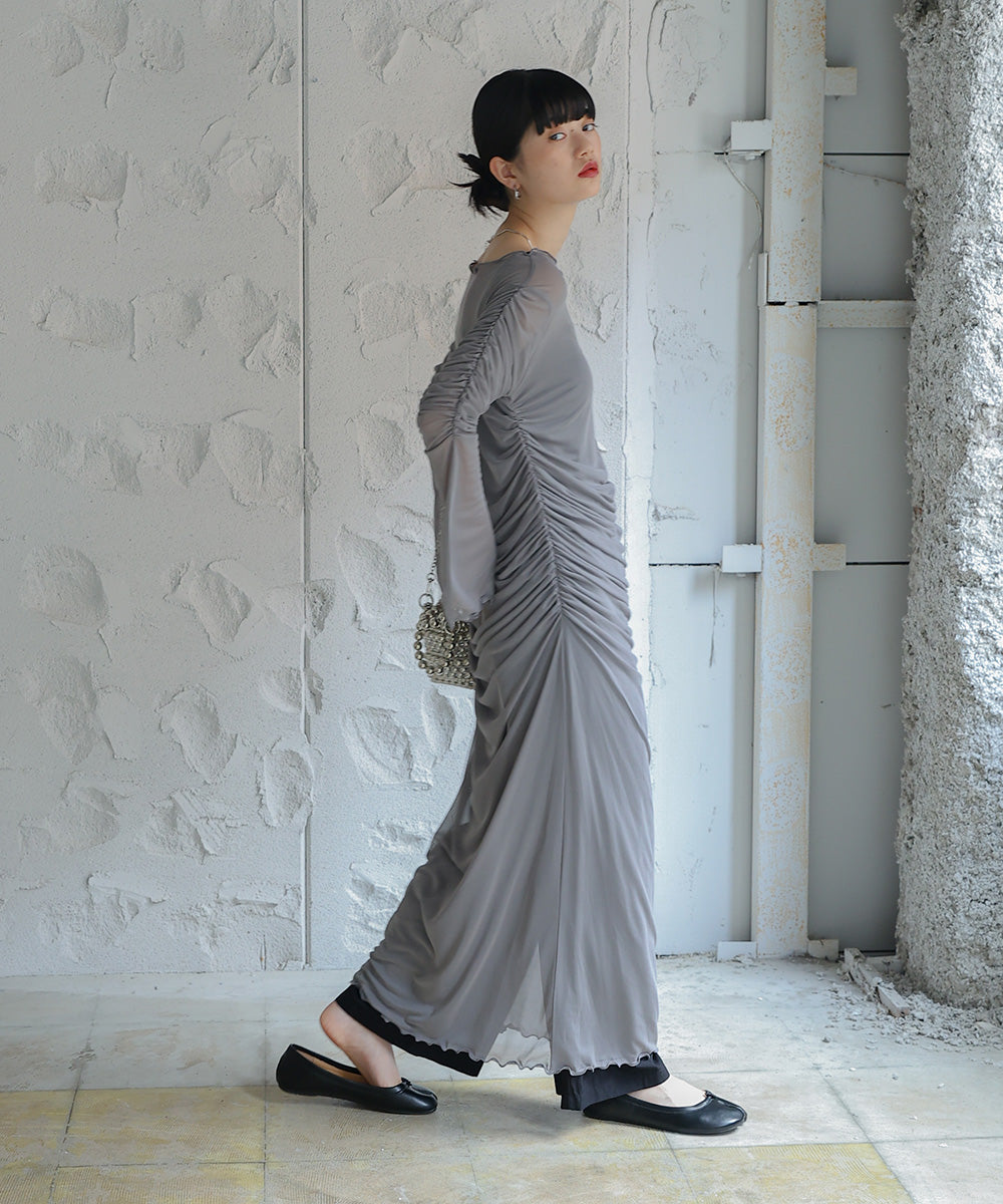 【Sサイズあり】チュールギャザーワンピース