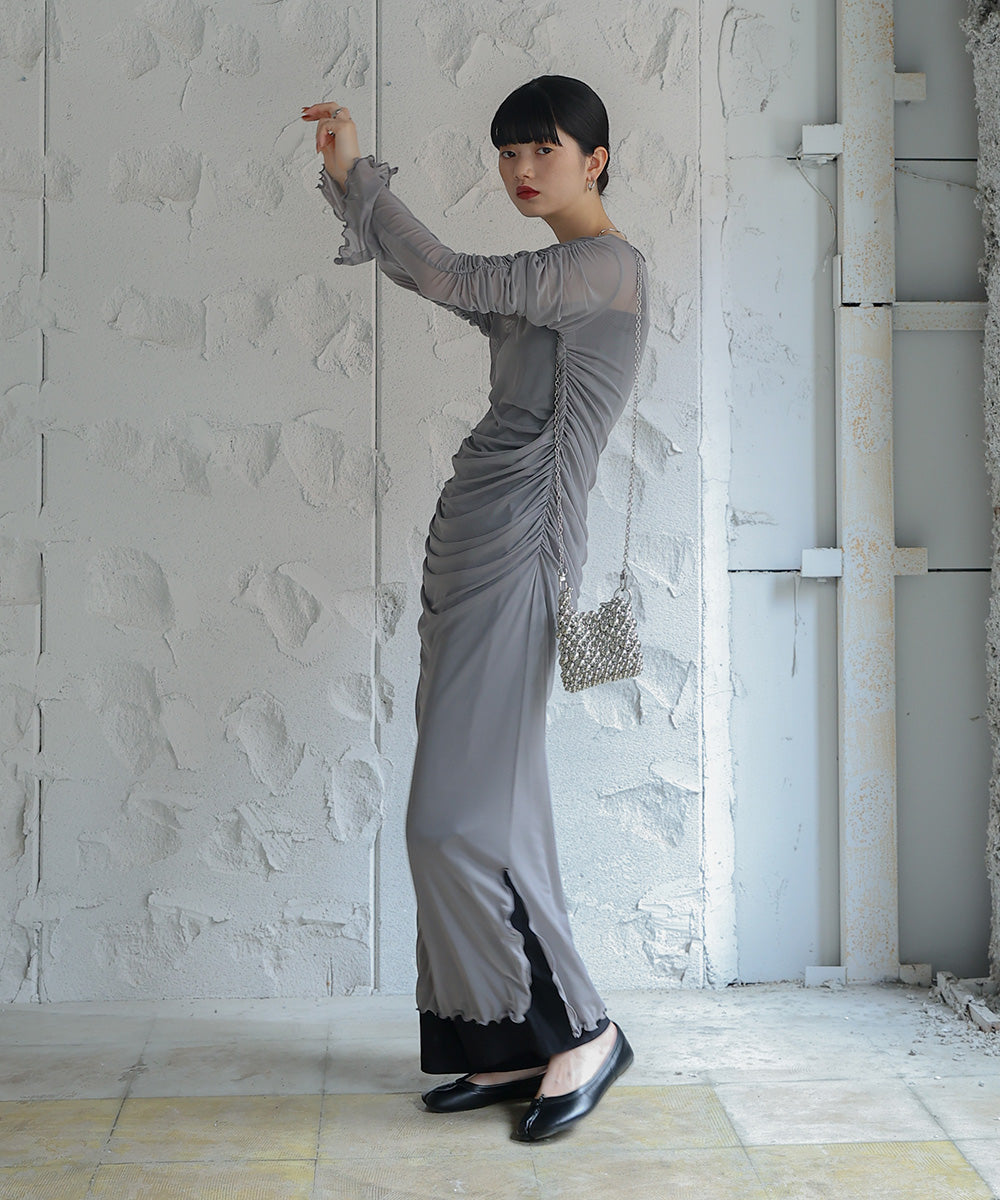 【Sサイズあり】チュールギャザーワンピース