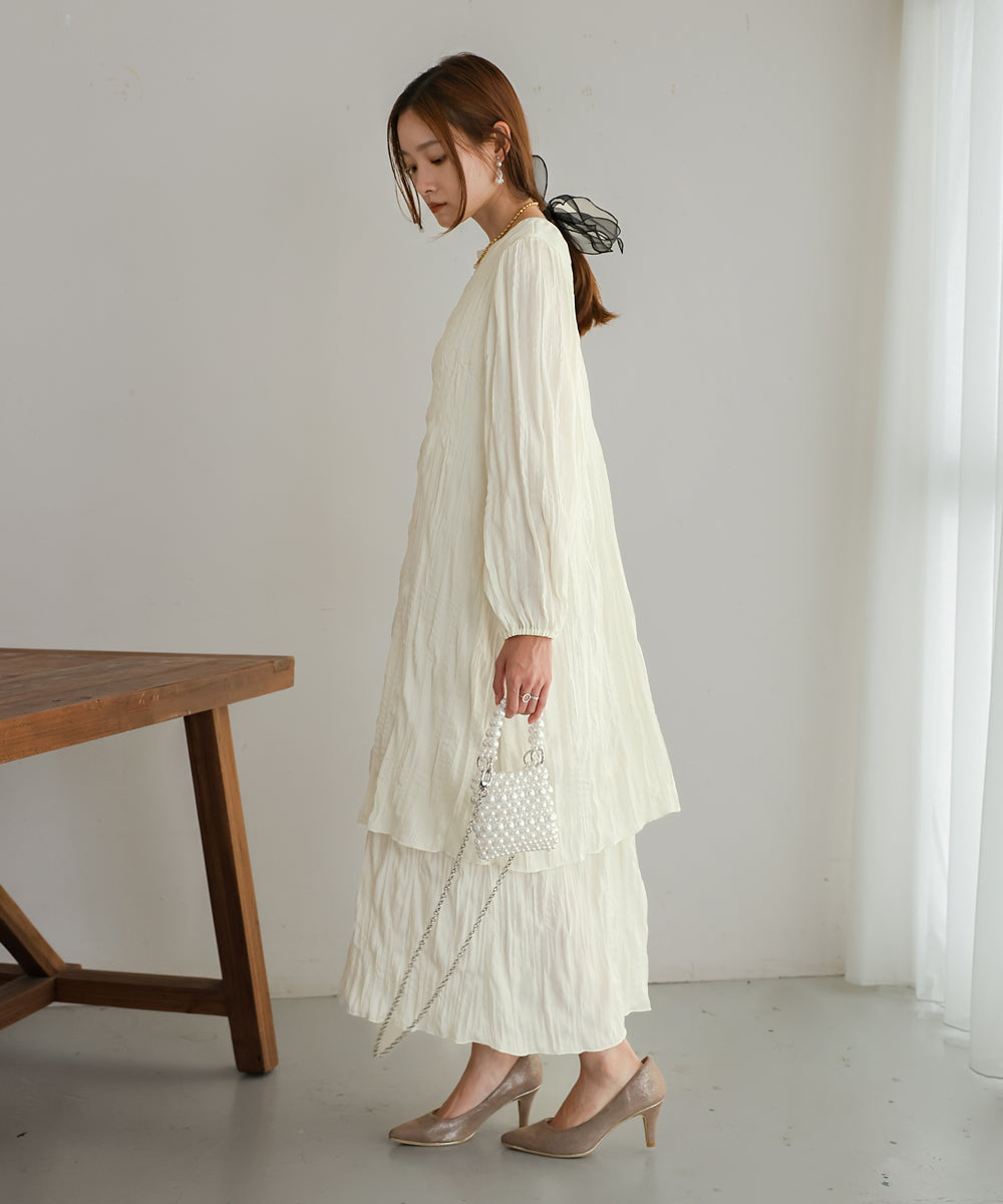 イレヘムレイヤードプリーツワンピース