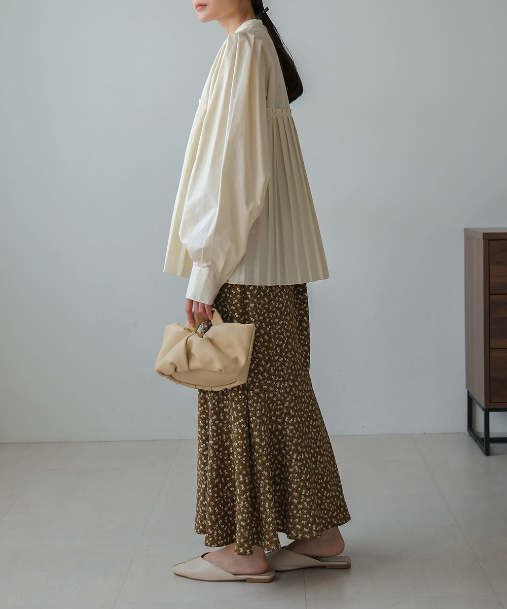 ボリュームスリーブプリーツブラウス