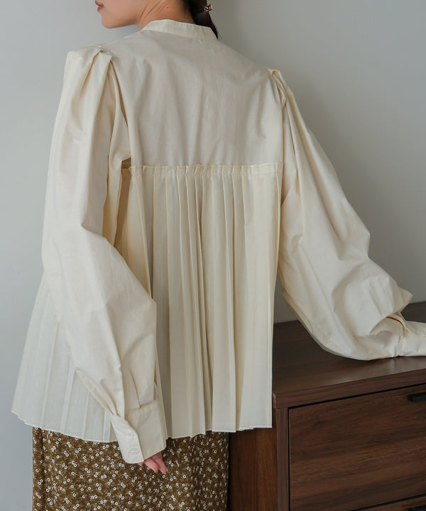 ボリュームスリーブプリーツブラウス